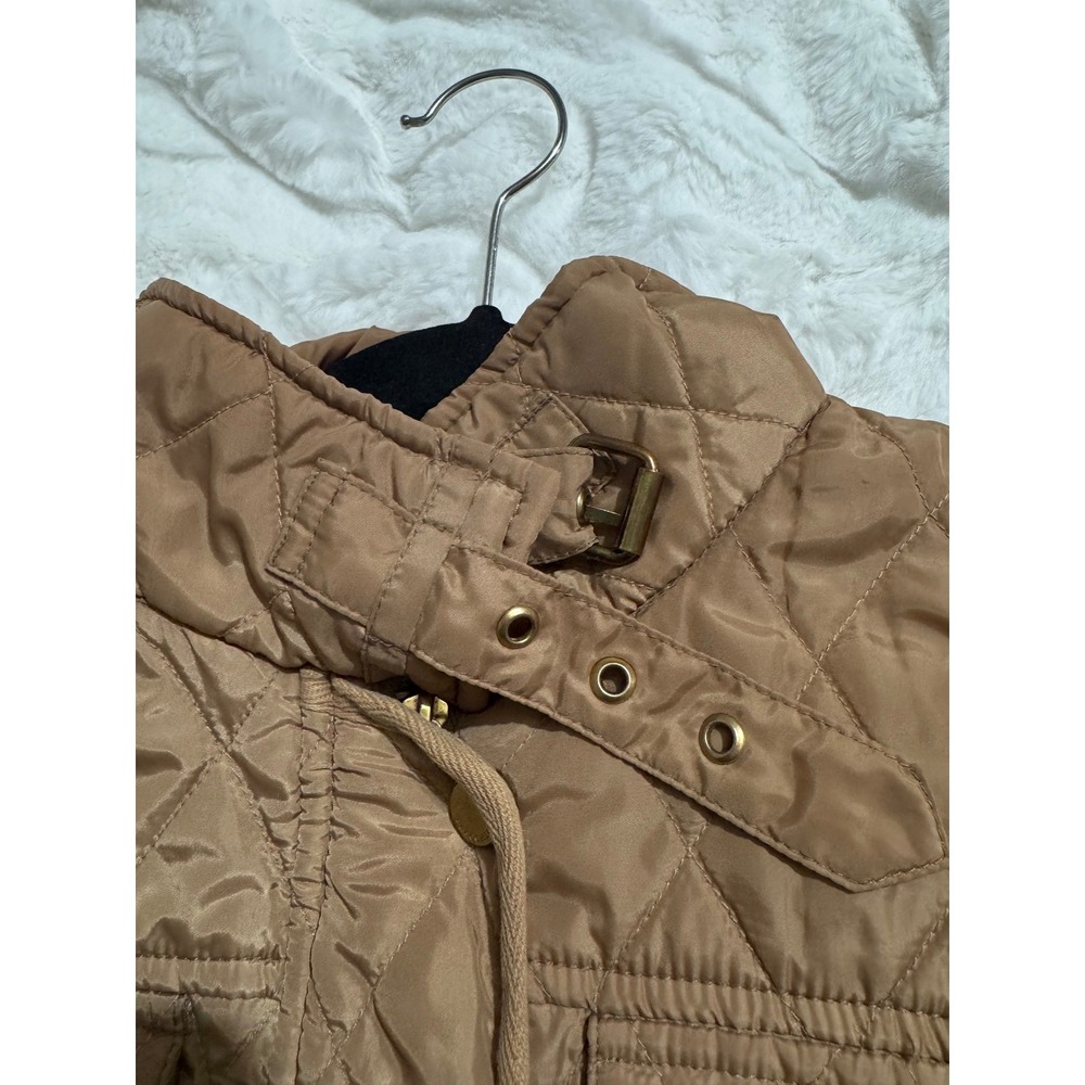 Women's Camel Quilted Belted Jacket Equestrian Preppy Puffer Coat Spain US8/EU40 - Picture 8 of 14